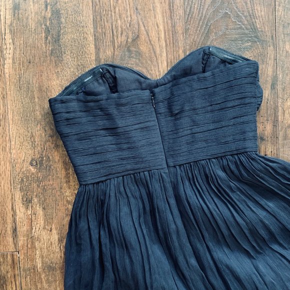 J. Crew Marbella Long Dress 2 2P Navy Silk Chiffon - Picture 5 of 5